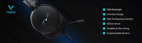 Rapoo VH310 Wired Gaming Headset Virtual 7.1 Channel 50MM Sound Unit ...