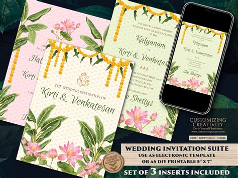 Telugu Wedding invites & Tamil wedding cards, South Indian Wedding inv ...