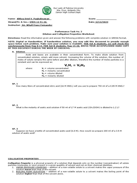 Image result for Colligative Properties Assignment