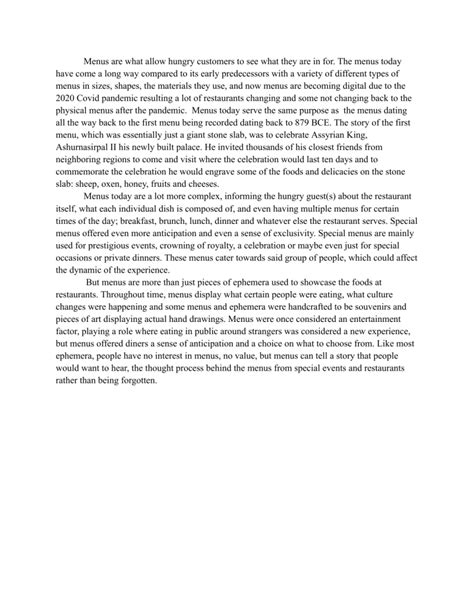 Image result for Menu Script of History