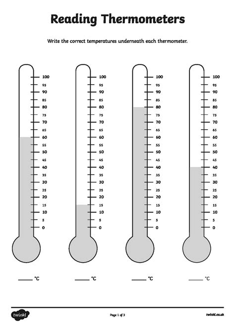 Thermometer Worksheet