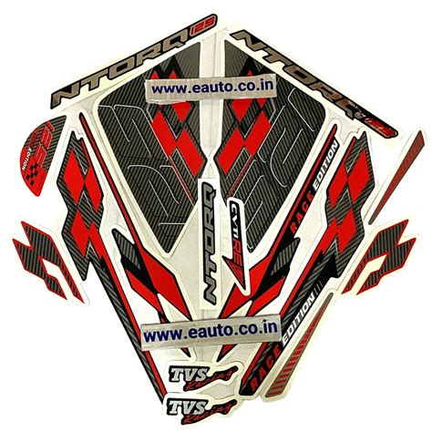 Graphics Sticker Set for TVS NTORQ 125 | Race Edition | Black & Red