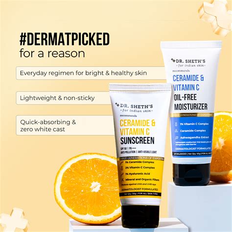 Ceramide & Vitamin C Moisturize & Protect Combo – Dr Sheth's