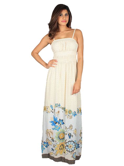 Ivory Floral Printed Maxi Dress – Ash Panjabi Pret Couture