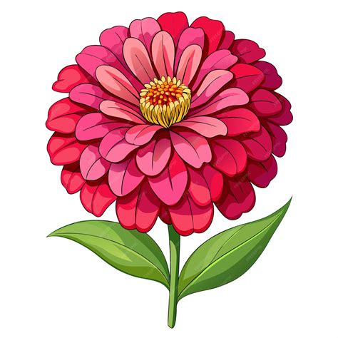 Premium Vector | Zinnia flower clipart cartoon style vector illustration