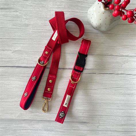 Cotton Dog Collar & Leash Set | Poop Bag Dispenser | PoochMate