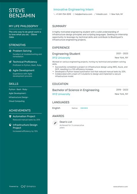 Engineering Internship Resume Examples 的图像结果