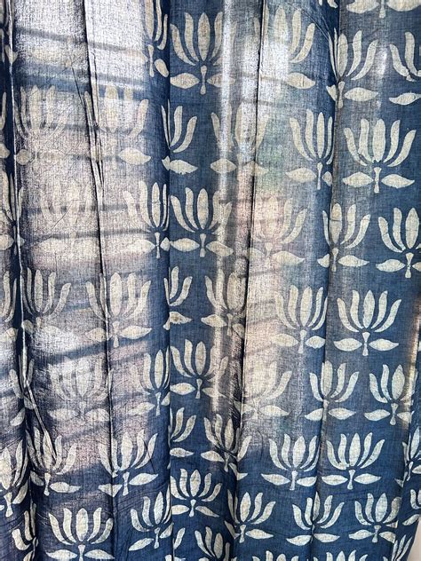 Blue Padma Batik Printed Sheer Curtains – Looms & Clay