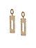 Gold-Toned & White Geometric Drop Earrings