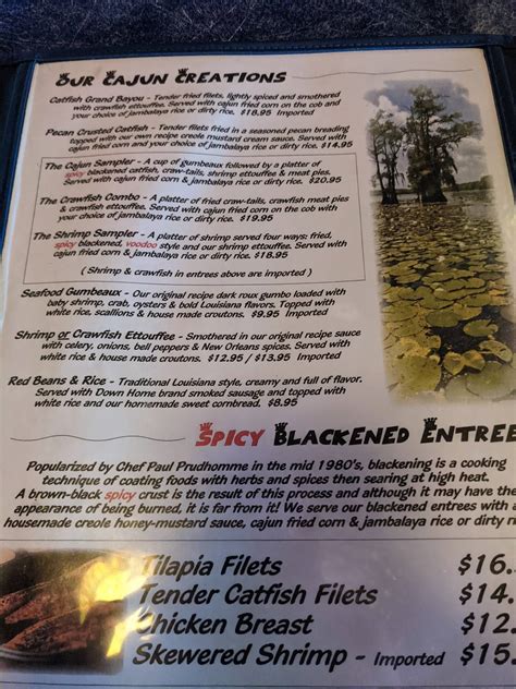 Menu at The Blind Tiger pub & bar, Shreveport