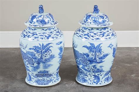 Pair of Large Blue and White Ginger Jars at 1stDibs | ginger jars for ...