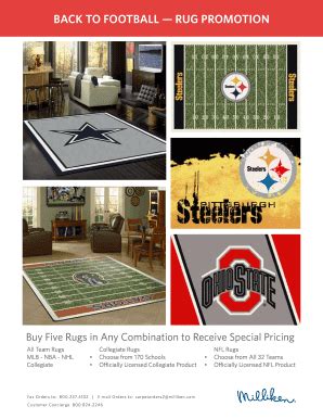 Fillable Online BACK TO FOOTBALL RUG PROMOTION Fax Email Print - pdfFiller