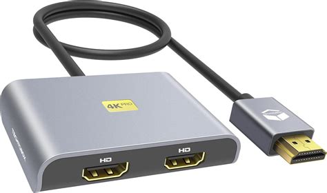 Buy HDMI Splitter 1 in 2 Out [Dual 4K@60Hz] TECHTOBOX Aluminum Dual ...