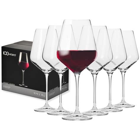 Snapklik.com : Red Wine Glasses Set Of 6 16.6 Oz Avant-Garde Collection ...