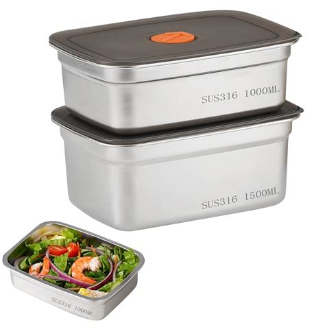 Buy Niralasa 2Pcs Stainless Steel Kitchen Containers (1000ml & 1500ml ...