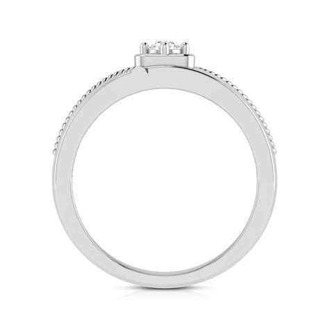 Single Diamond Rope Style Platinum Couple Rings JL PT 623 | Love Bands
