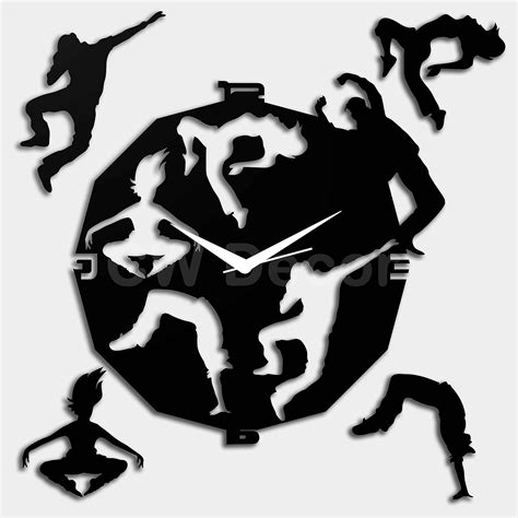 Creative Width Dancing Souls Black Wall Clock - Black : Amazon.in: Home ...