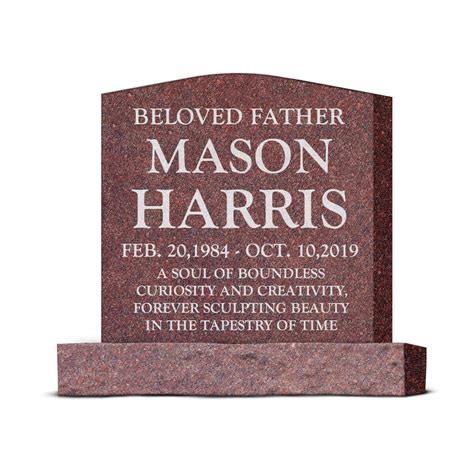 24″ x 6″ x 24″ Upright Headstone with 36" Base