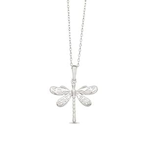 Ornate Jewels 925 Silver Solid Metal Dragonfly Pendant with 18-inch ...