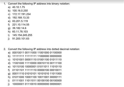 Image result for IP Address to Binary Worksheet