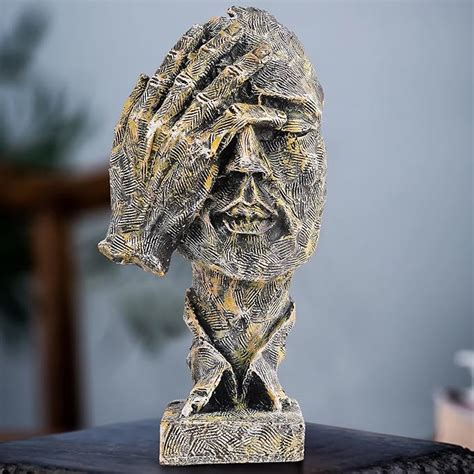 Buy zart Resin Multicolour Closed Eyes Men Face Showpiece,Decorative ...