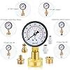 Universal Water Pressure Test Gauge Kit with Brass Hose Fittings, 3/4 ...