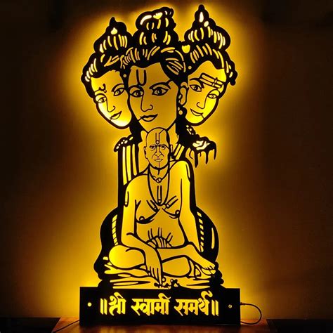 Spiritual Radiance – Swami Samartha & Dattatreya LED Wall Frame ...
