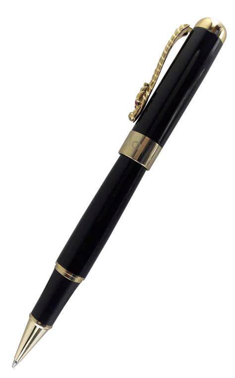 Jinhao Model No: 11858 Full Glossy Black Body With Golden Dragon Clip ...