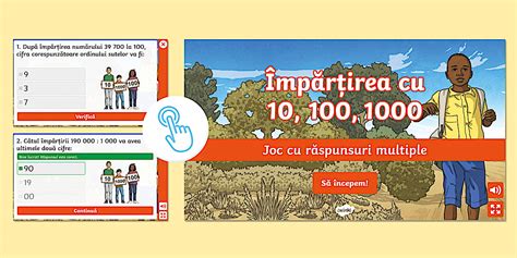 Împărțirea cu 10,100,1000: Joc online cu răspunsuri multiple