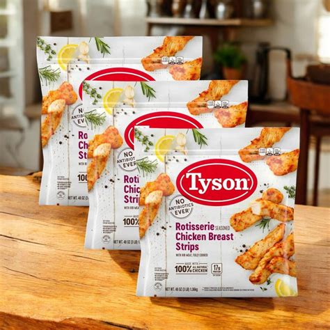 Tyson Rotisserie Seasoned Unbreaded Chicken Breast Strips - 3 Bags (48