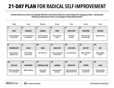 21-Day Plan For Radical Self-Improvement [PRINT-FRIENDLY] | Business ...