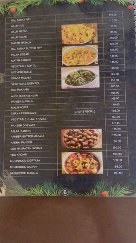 Menu at The Nature, Bokaro Steel City