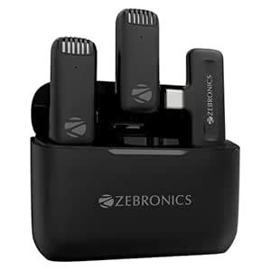 Zebronics Wireless Lavalier Mic with Type-C Charging Case, 2.4GHz Type ...