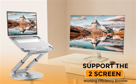 PLIXIO Adjustable Laptop Stand with 360° Rotating Base Tabletop ...