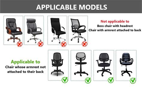 ITSPLEAZURE Black 2 Piece Set of 1 Office Chair Cover 200GSM Fabric ...