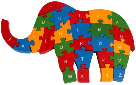 toystorey.in 2 in 1 Wooden Animal Shaped Jigsaw Puzzles with Alphabets ...