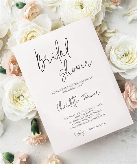 Minimal Bridal Shower invite Bridal Shower Invitation | Etsy