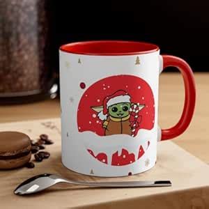 Buy CRAFT MANIACS Baby Yoda Planet Red Inner & Rim 350 ML Tea/Coffee ...