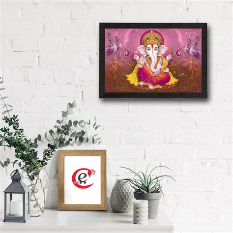 Lord Ganesha Satin Matt Texture UV Art Painting - eCraftIndia Online