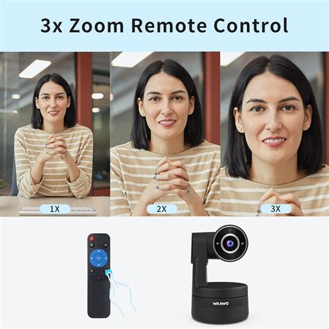 Buy WAAWO 4K PTZ Webcam, Auto-Frame,3X Zoom in/Out, Privacy Protection ...