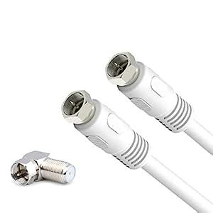 Coaxial Cable 10ft, Coax Cable for Modem, RG6 White 75 Ohm Quad Shield ...
