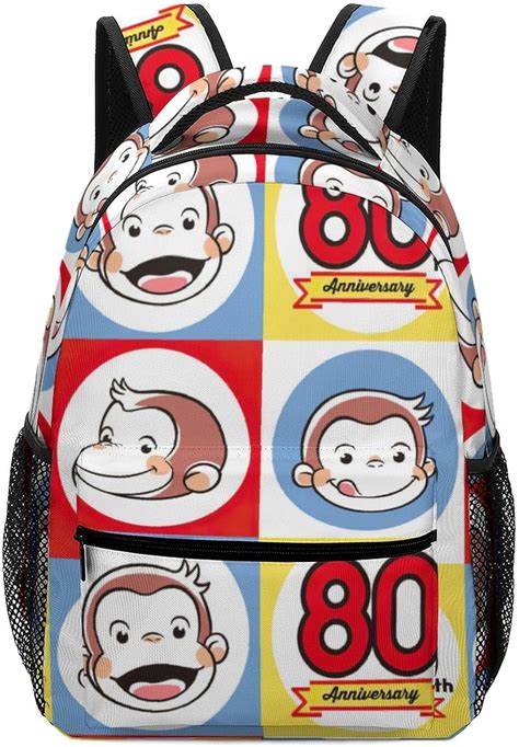 Anime Backpack Curious George Backpack Funny Laptop Back Pack Book Bag ...