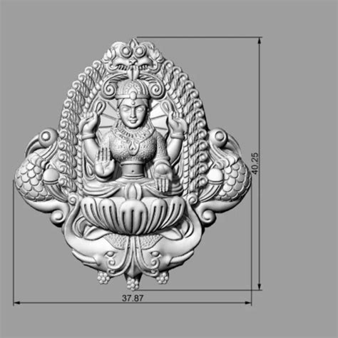 Dhanalaxmi 3D Model for Jewelry - Exquisite Goddess Pendant