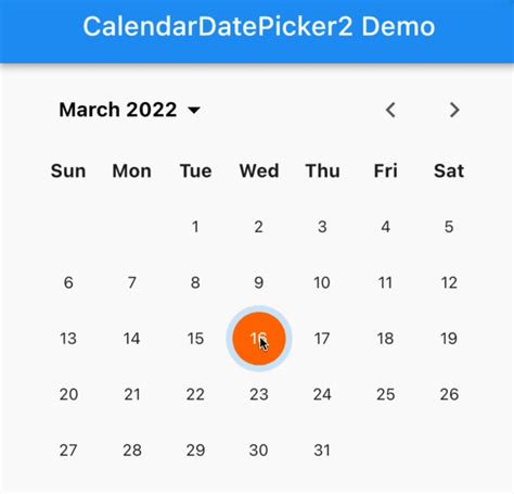 Python Flet Calendar 的图像结果