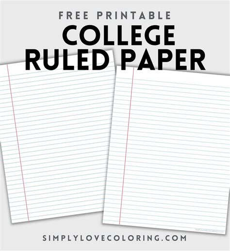 Lined College Ruled Paper Printable