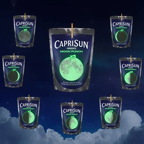 Capri Sun Moon Punch - Glow-in-the-Dark Moon Phase Pouches | The Green Head