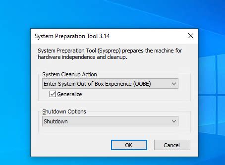 Image result for Sysprep Dialog Box