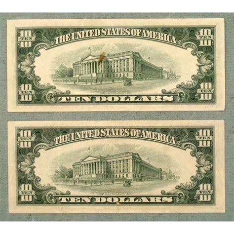 2 CU 1950 $10 Bills Notes-Differnt Treasurer/ Secretary