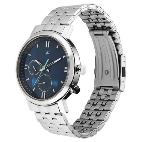 Buy Online Fastrack Tick Tock Quartz Analog Blue dial Metal Strap Watch ...