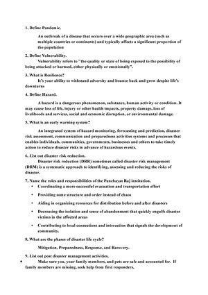 Unit 2 - MX3084 - UNIT - II 2 Approaches to Disaster Risk Reduction ...